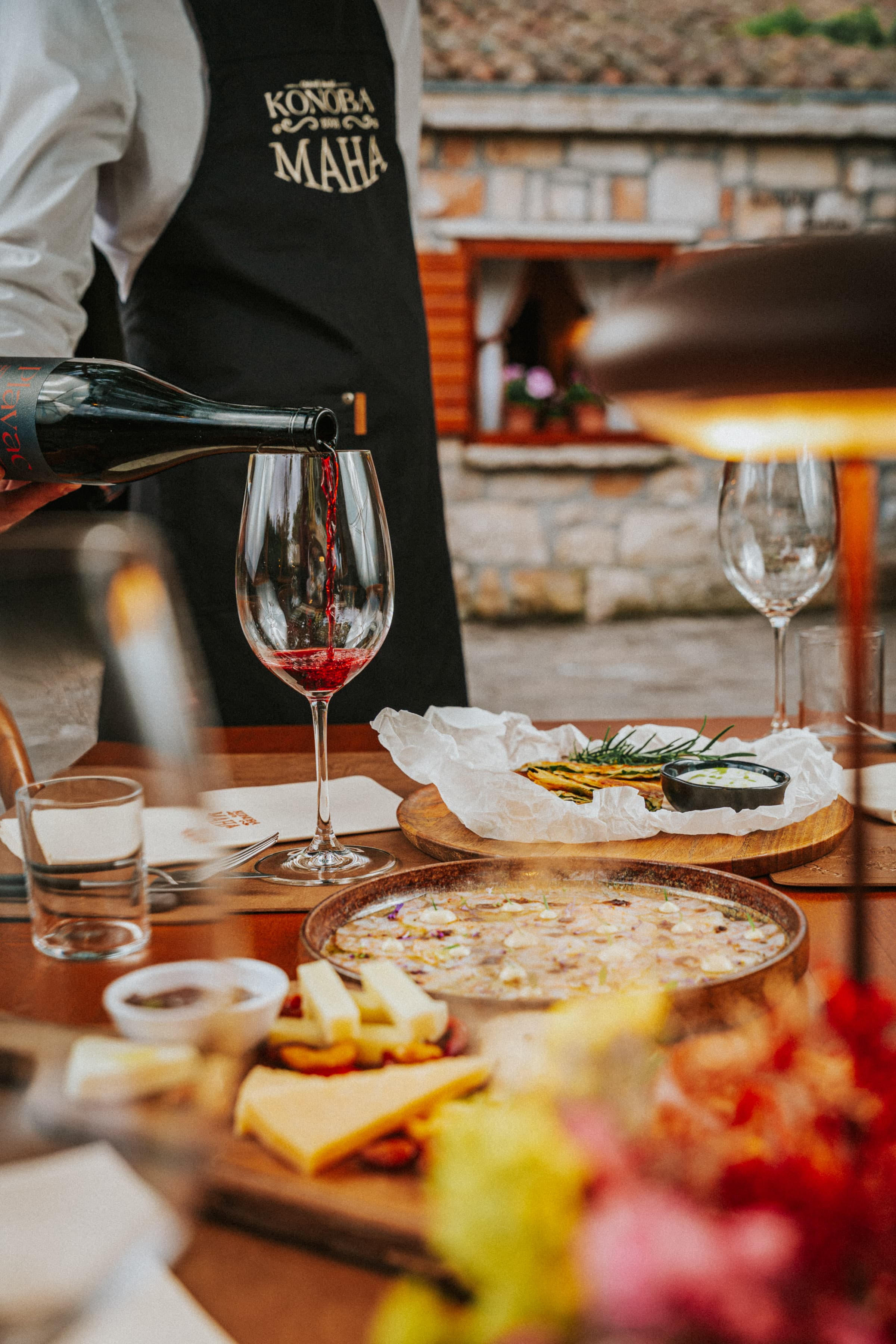 Wine service at Konoba Maha